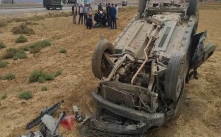 انحراف و انقلاب سيارة سياحية