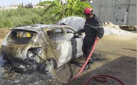 إحتراق سيارة في ظروف غامضة  بتاسوست بجيجل 