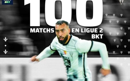 إدارة نادي انجيه الفرنسي تهنئ لاعبها الجزائري حيماد عبدلي 