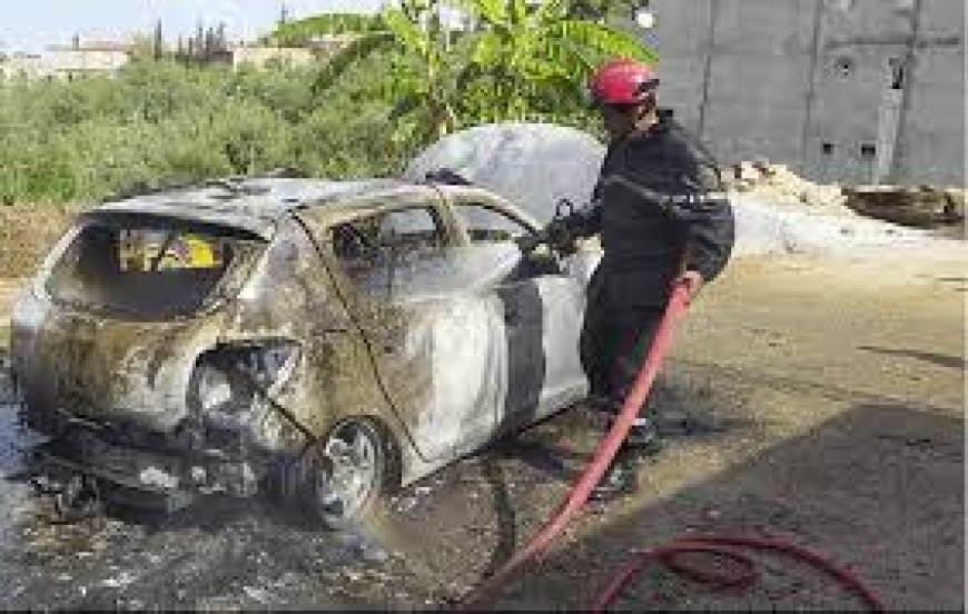 إحتراق سيارة في ظروف غامضة  بتاسوست بجيجل 