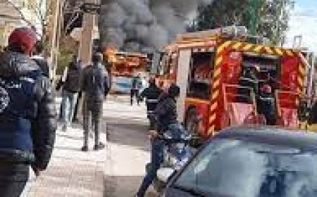 احتراق حافلة لنقل المسافرين ببلدية سلاوة عنونة بقالمة