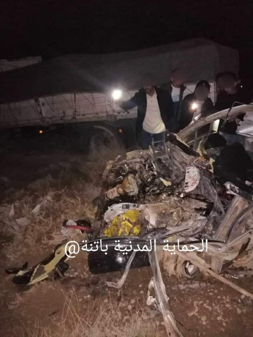 هلاك ثلاثة أشخاص واصابة آخر بجروح بليغة في حادث مرور بباتنة