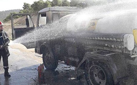شبوب حريق داخل مقطورة شاحنة بصهريج محمل بمادة المازوت بباتنة