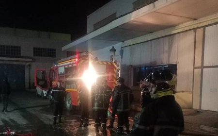 إخماد حريق  بحظيرة جيون إلكترونيك  بلاشبور بلدية اليشير
