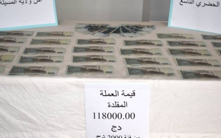 المسيلة:  الأمن الحضري التاسع يوقف شخصين ويحجز أوراقا نقدية مزورة