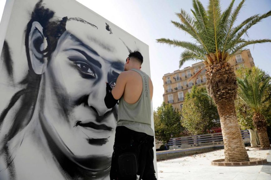 جدارية لبطلة الملاكمة ايمان خليف