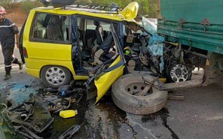 إصابة 8 أشخاص في حادث اصطدام بين شاحنة وسيارة أجرة بولاية تبسة