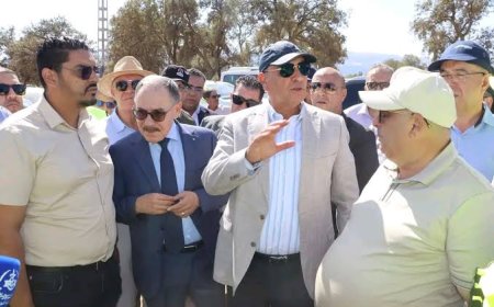 وزير الأشغال العمومية والمنشآت القاعدية من سوق أهراس  يدعو لتسريع وتيرة الإنجاز ويعاين ورشات الخط المنجمي الشرقي