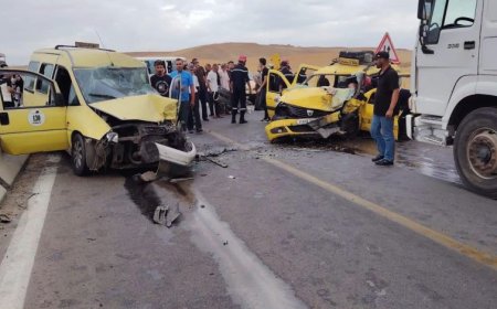 إصابة 13 شخصاً بجروح كحصيلة أولية في حادث مرور بتيسمسيلت