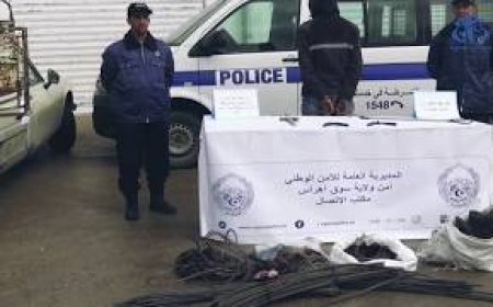 ـسوق أهراس:  توقيف متورطين في سرقة 10.5 قنطار من كوابل النحاس