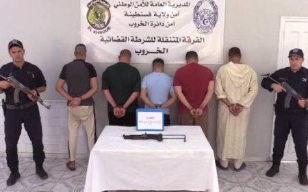 تفكيك جماعة إجرامية من 5 أفراد وحجز سلاح رشاش بالخروب