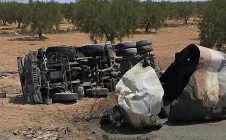 مأساة في عين سنور:  وفاة سائق شاحنة إثر حادث مرور متبوع بحريق بالمشروحة ​